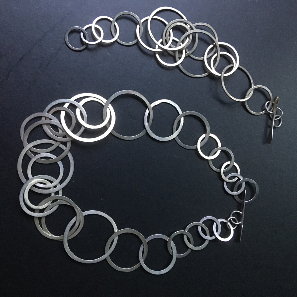 2pc Sterling silver link necklace & bracelet set - Picture 4 of 10